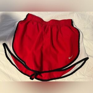 Red Nike Dri Fit Shorts with Black Trim